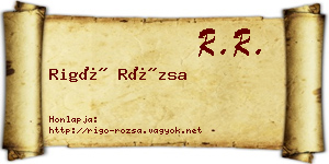 Rigó Rózsa névjegykártya