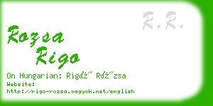 rozsa rigo business card